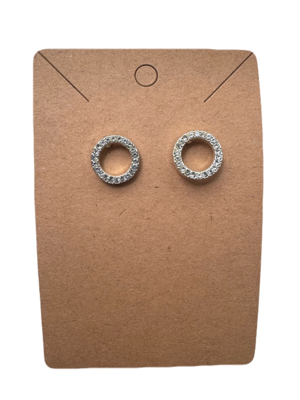 Crystal Open Circle Stud Earrings